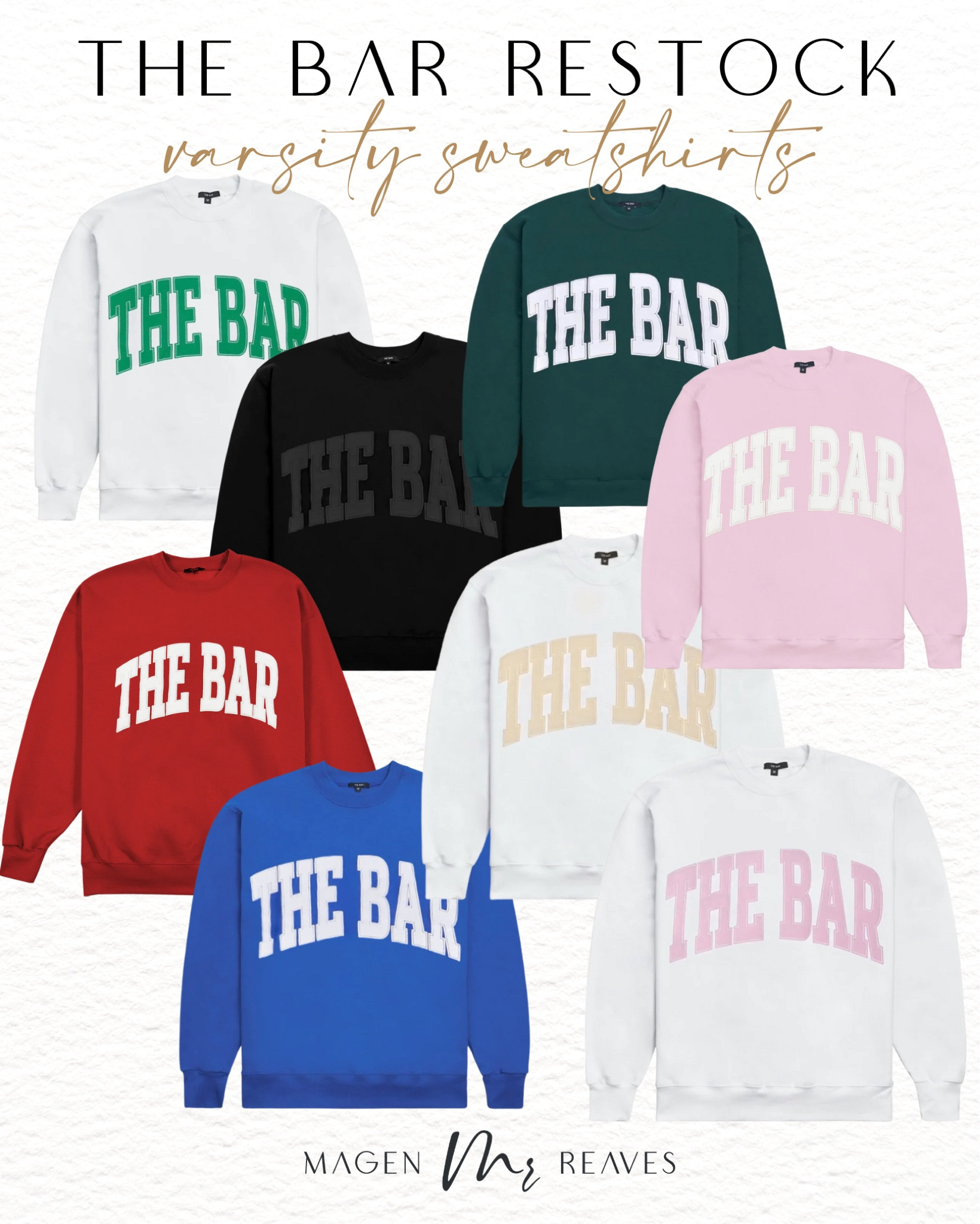 The bar restock - the bar sweatshirt restock - varsity sweatshirt restock - restock alert - oversized crewneck 

#LTKfit #LTKFind #LTKstyletip