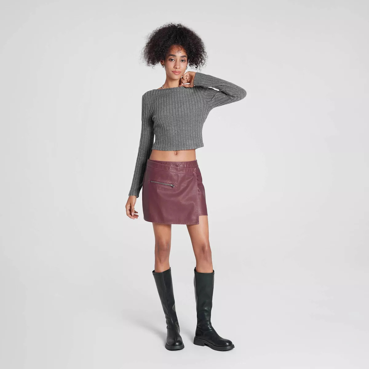 Women's Faux Leather Mini Wrap Skirt - Wild Fable™ | Target