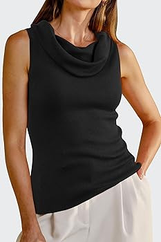 Arach&Cloz Women's Convertible Neckline Off-Shoulder Cowl Neck Slim Fit Tops 2025 | Amazon (US)