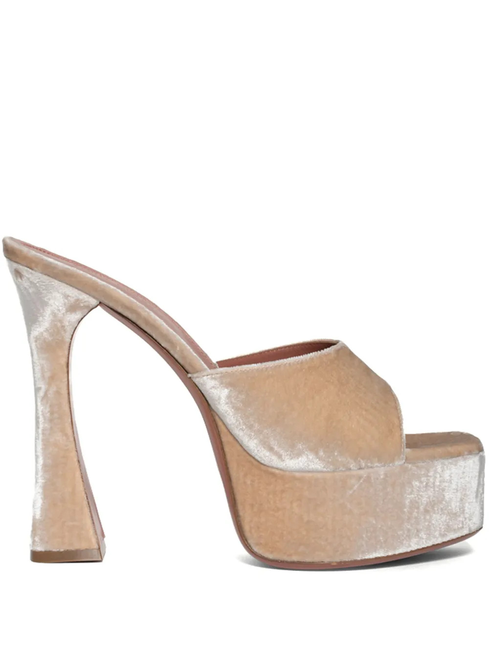 Amina Muaddi 140mm Dalida Mules | Neutrals | FARFETCH | Farfetch Global