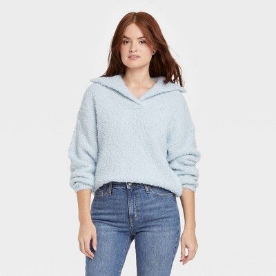Women's Split Neck Cozy Lounge Pullover Sweater - Universal Thread™ | Target