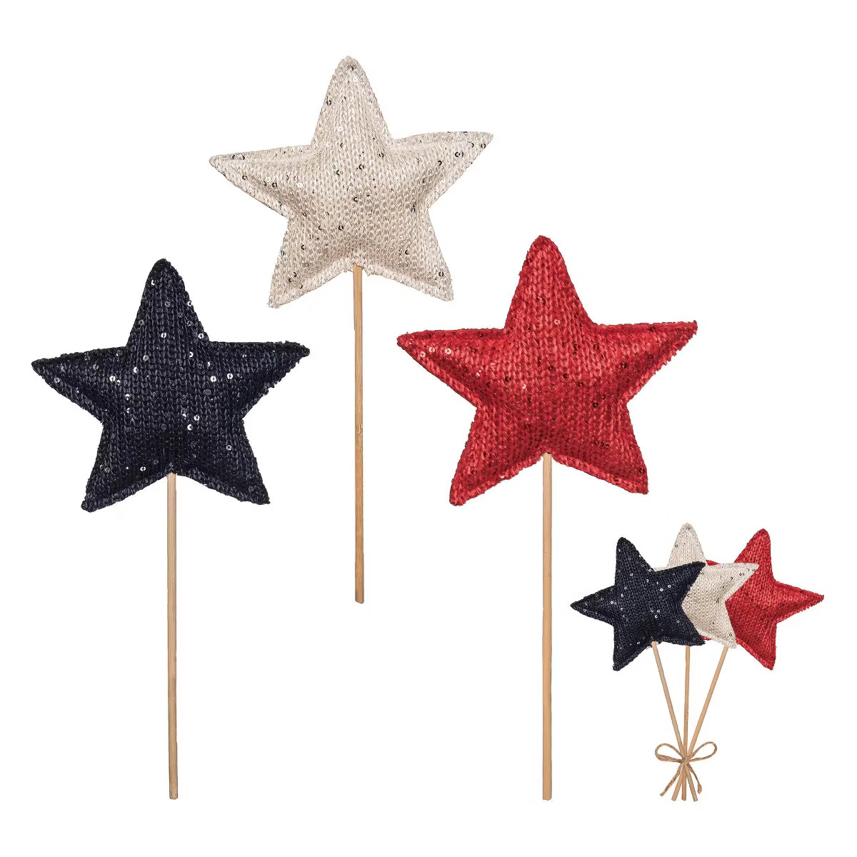 Transpac Plush Americana Star Pick Set of 3 Home Decorations Patriotic | Target