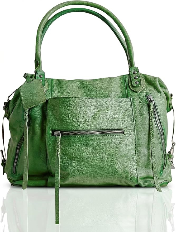 Women's Large Tote Bag City Tote Bag Purse with Zipper Women Vegan Leather Hobo Handbags with Adj... | Amazon (US)
