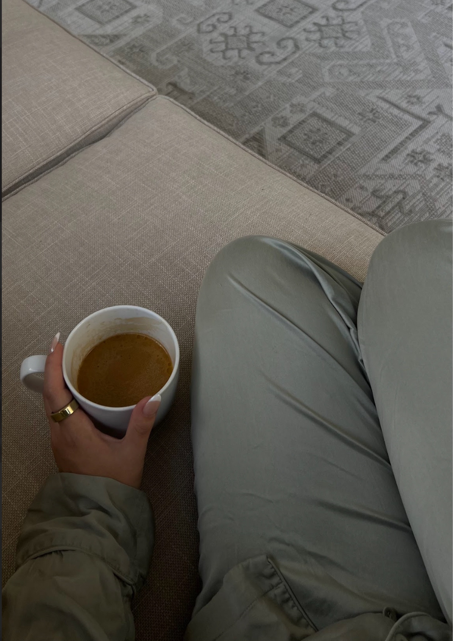 My patio furniture and pajamas that make for a relaxing summer morning ☕️

Satin, silk pajamas, pj set, rug, patio furniture, couch, oura ring, fitness, active, summer outfit, cozy, chic, comfy, comfortable, coastal, relaxation 

#LTKStyleTip #LTKActive #LTKHome