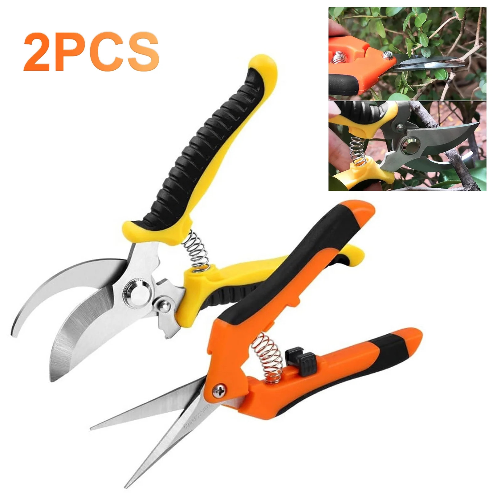 ZOUYUE 2 Pack Pruning Shears, Garden Shears, Stainless Steel Pruning Shears for Gardening, Garden... | Walmart (US)