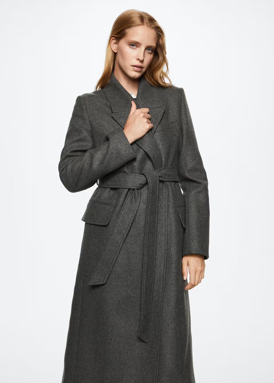 Long lapel coat -  Women | Mango USA | MANGO (US)