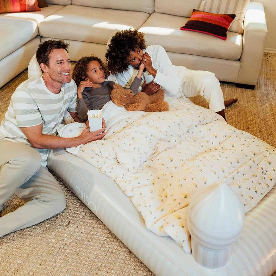 FUNBOY Kids Striped Castle Sleepover Travel Bed & Air Mattress. Perfect for Sleepovers. Includes ... | Amazon (US)
