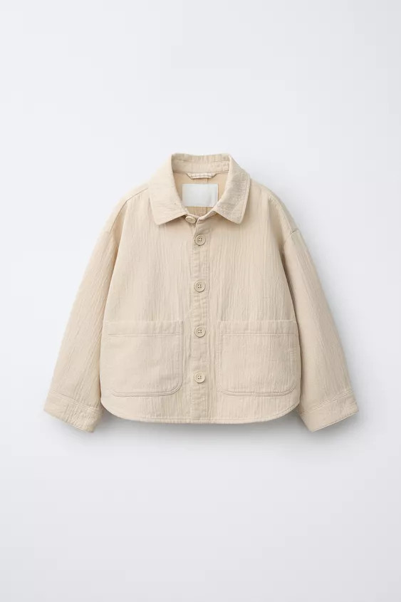 TEXTURED COTTON LINEN OVERSHIRT | Zara US