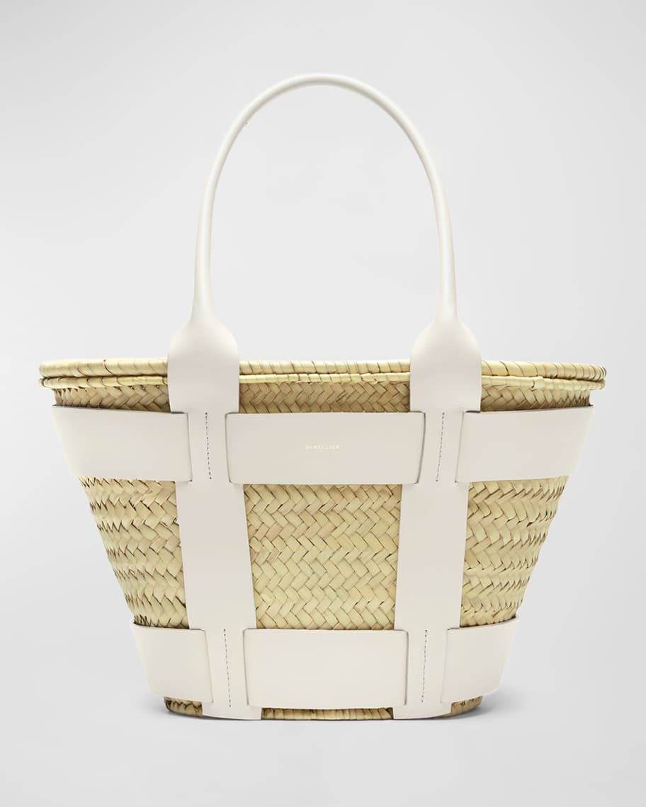 Santorini Caged Raffia Tote Bag | Neiman Marcus