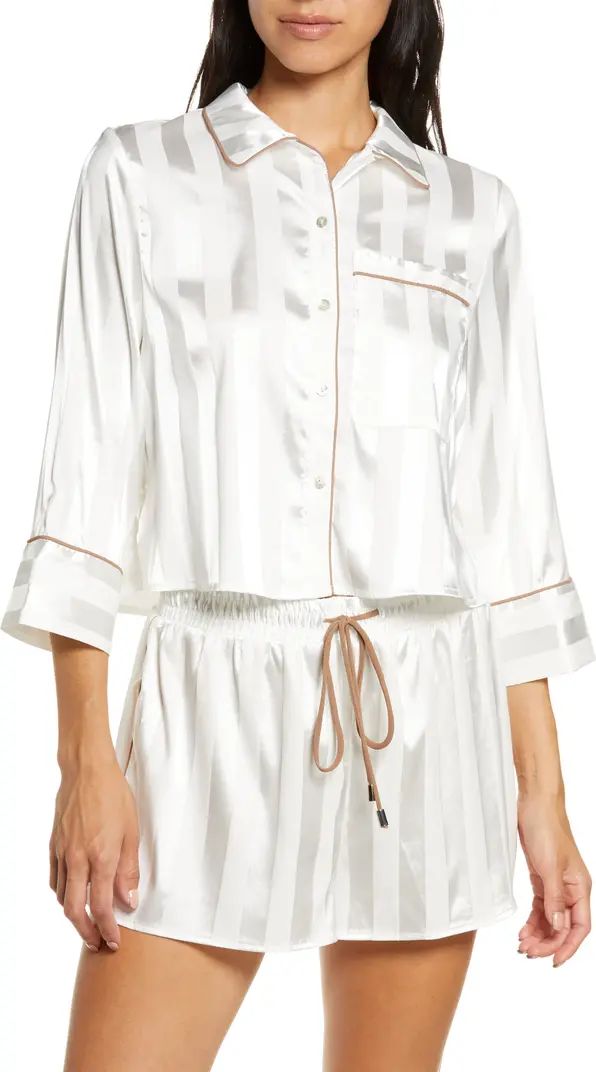 Free People Pillow Talk Satin Stripe Short Pajamas | Nordstrom | Nordstrom