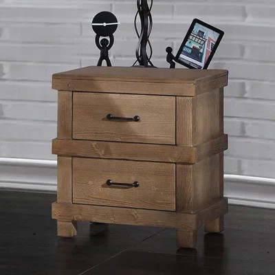 2 Bedroom Nightstand In Exquisite Antique Oak Wooden For Serene Space | Wayfair North America