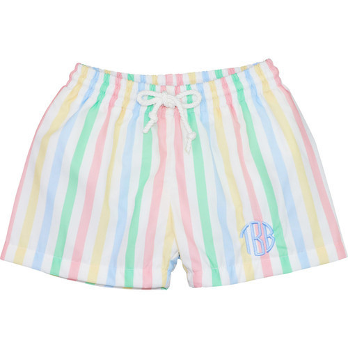 Pastel Striped Swim Trunks - Shipping Mid May | Cecil and Lou