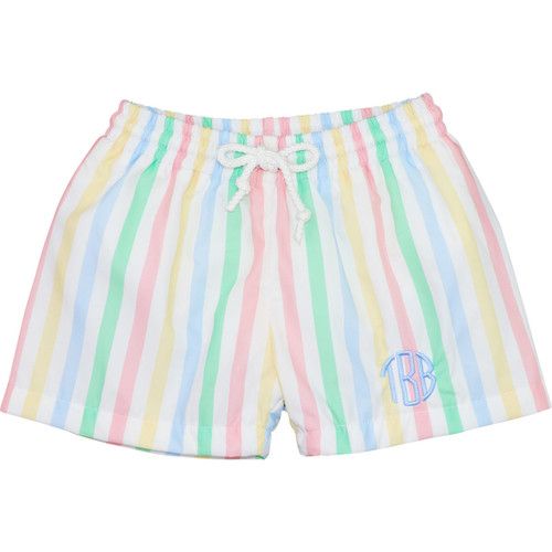 Pastel Striped Swim Trunks - Shipping Mid May | Cecil and Lou