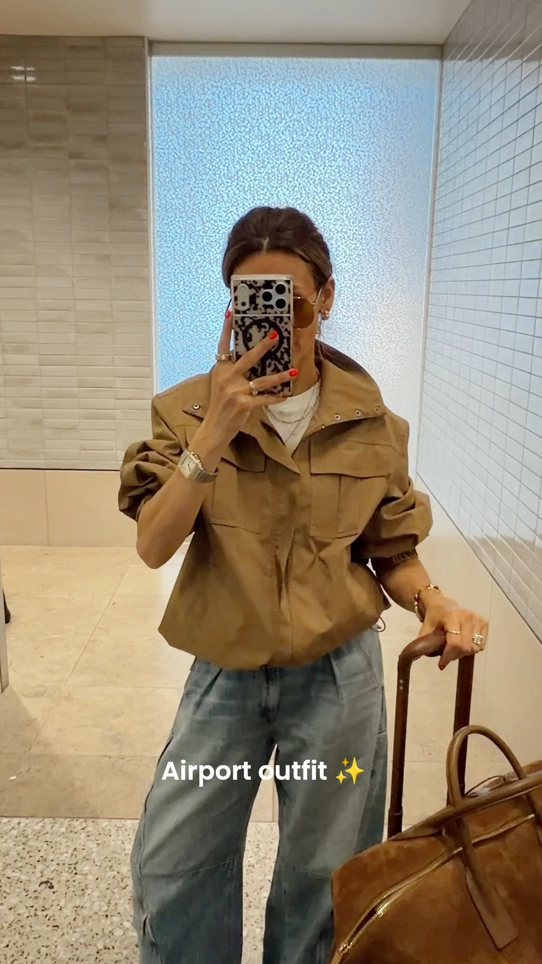 Airport outfit - jeans fit tts/25 compliment attractor - ten jacket we sold out once is back in a few sizes, comes in other colors, fits oversized xs 
Softest tee for travels and comfiest sneakers

#LTKootd #LTKTravel #LTKSeasonal