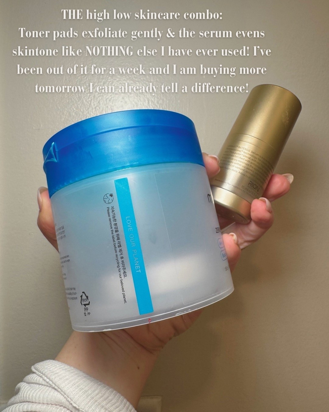 The high/low skincare combo I keep coming back to. These toner pads gently exfoliate and smooth texture, and this serum evens my skin tone like nothing else I’ve tried. I ran out for a week and immediately noticed the difference… safe to say I’m restocking ASAP. Linked here 🤍

#LTKselfcare #LTKgrwm #LTKmorningroutine