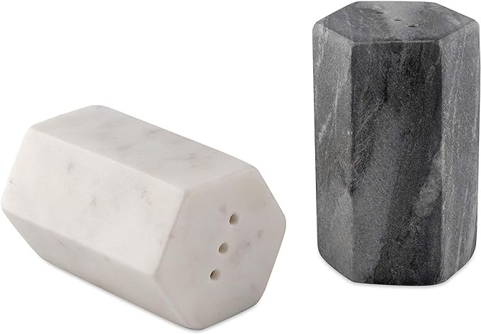 GoCraft Salt and Pepper Shakers Set | Handcrafted White & Black Marble Spice Shakers for Kitchen ... | Amazon (US)