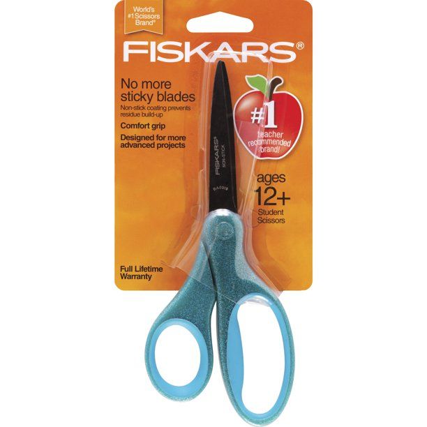 Fiskars Sparkle Non-stick Softgrip Student Scissors (7 in.) - Teal | Walmart (US)