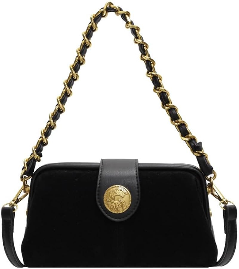 Women's Shoulder Bag with Gold Chain Strap Fetro Crossbody Small Square Bag Autumn and Winter All... | Amazon (US)