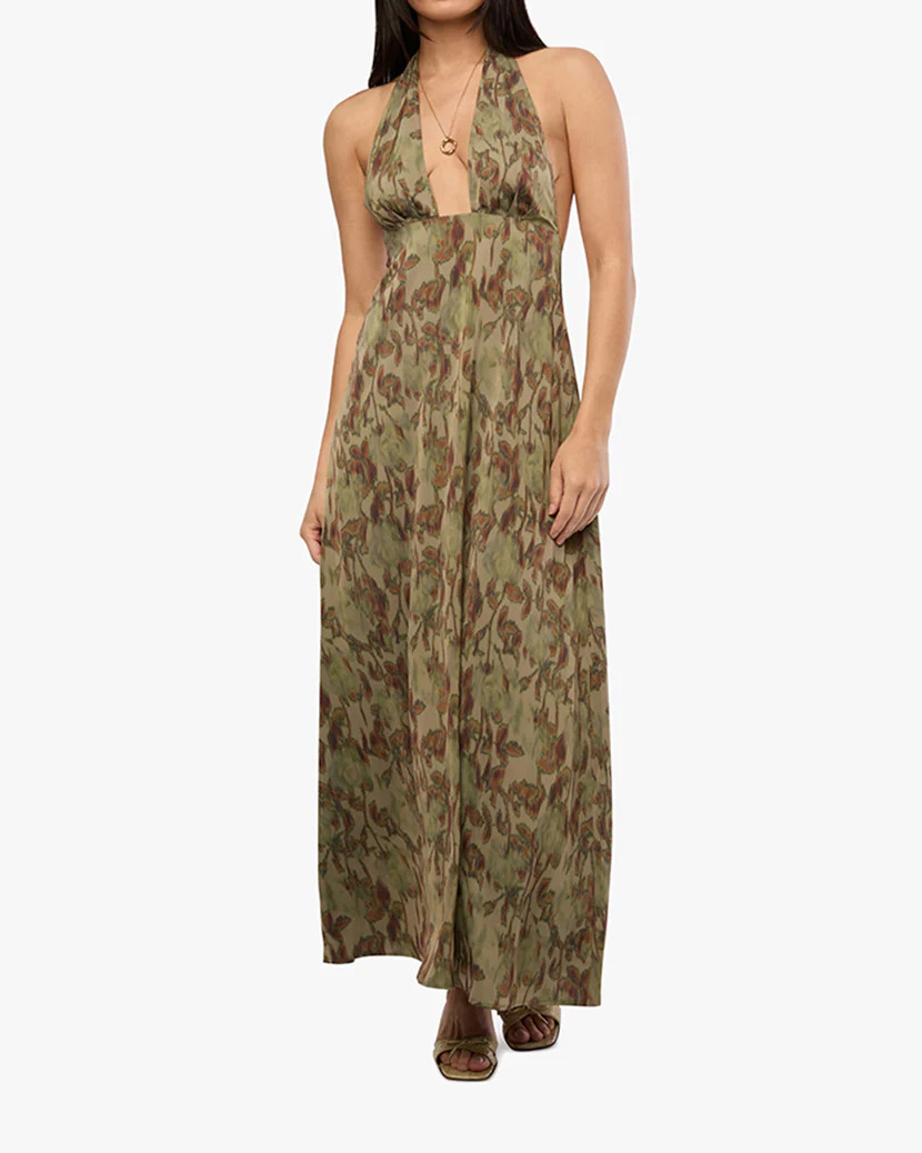 Halter Deep V Maxi Dress | We Wore What