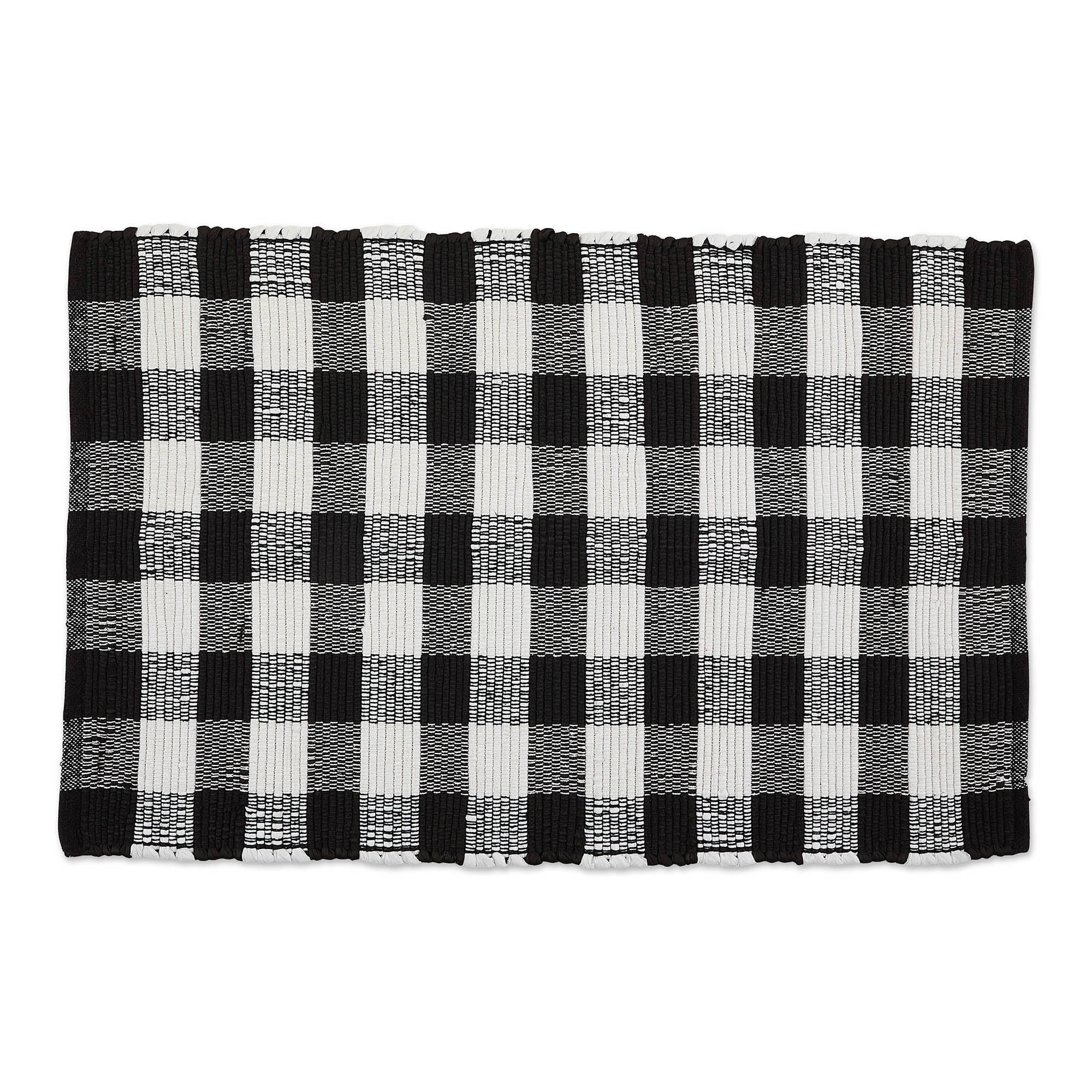 26" x 40" Buffalo Checkered Black and White Rectangular Rag Rug | Walmart (US)