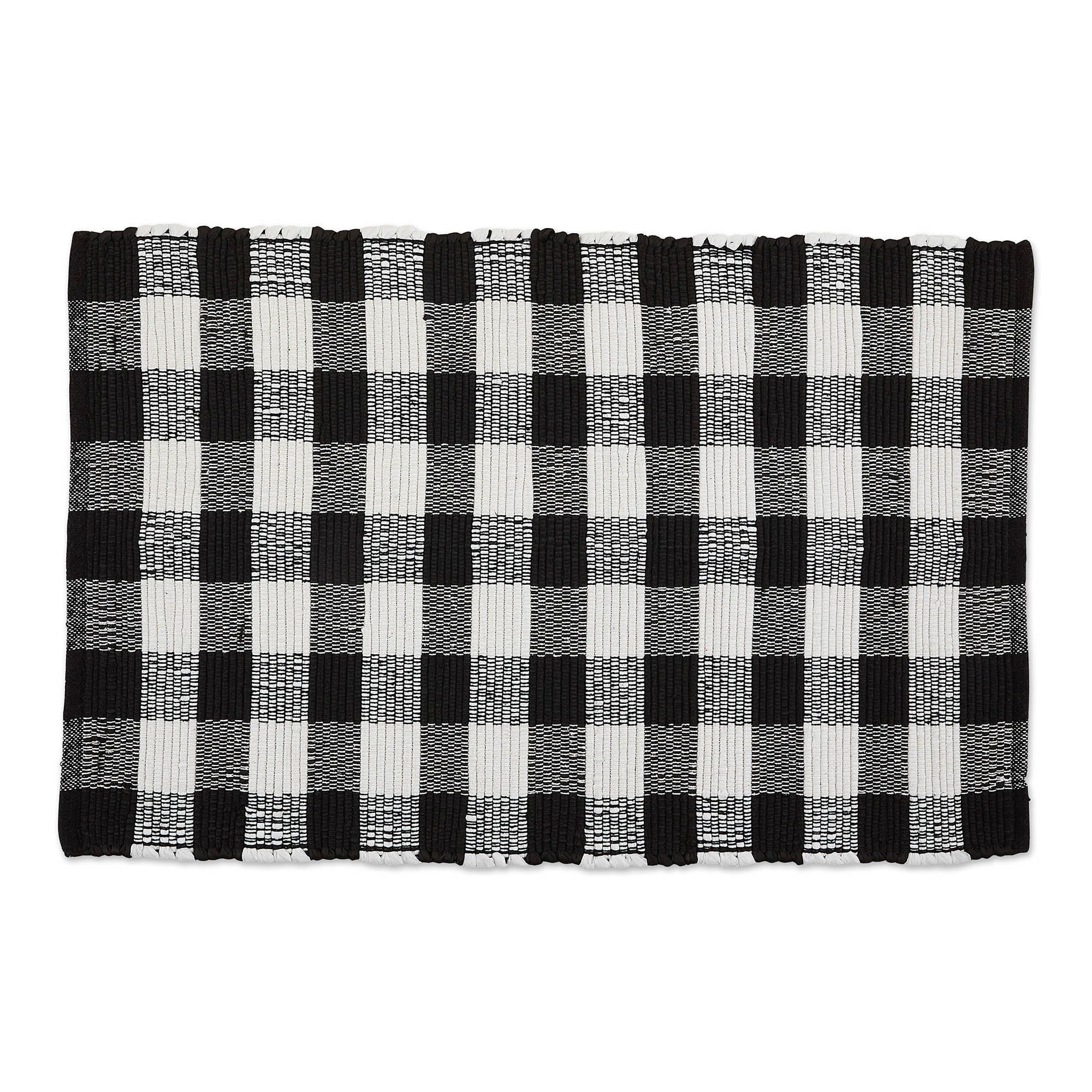 26" x 40" Buffalo Checkered Black and White Rectangular Rag Rug | Walmart (US)