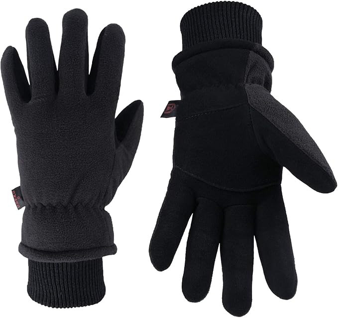 Winter Gloves -30°F Cold Proof Deerskin Suede Leather Insulated Water-Resistant Windproof Therma... | Amazon (US)