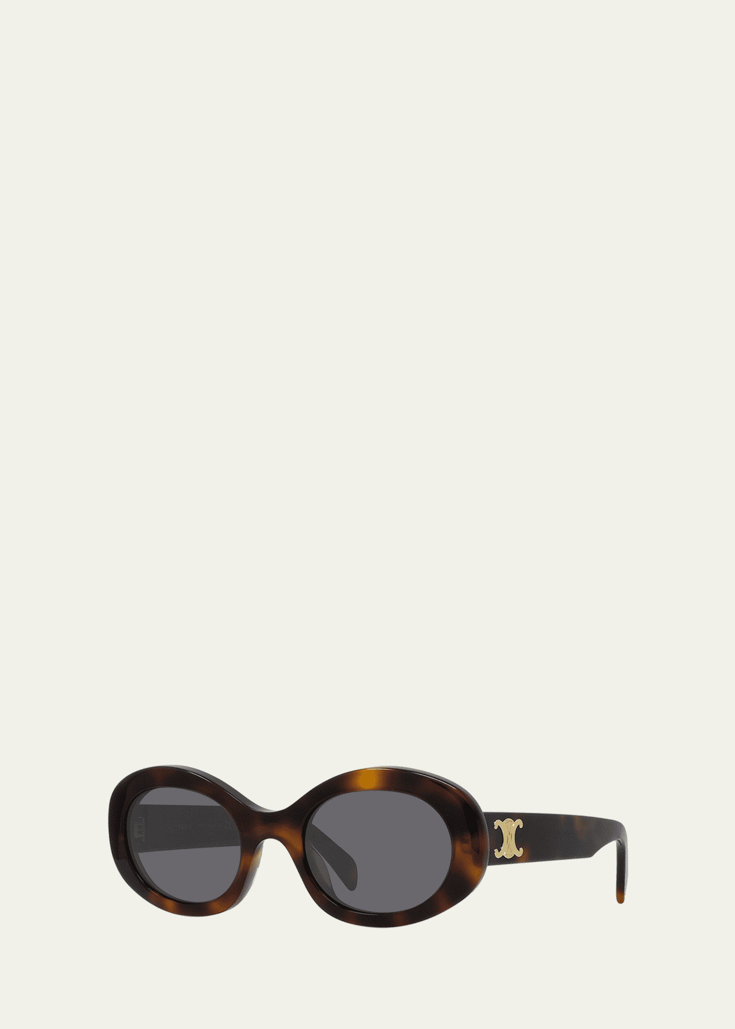 Celine Triomphe Logo Oval Acetate Sunglasses | Bergdorf Goodman