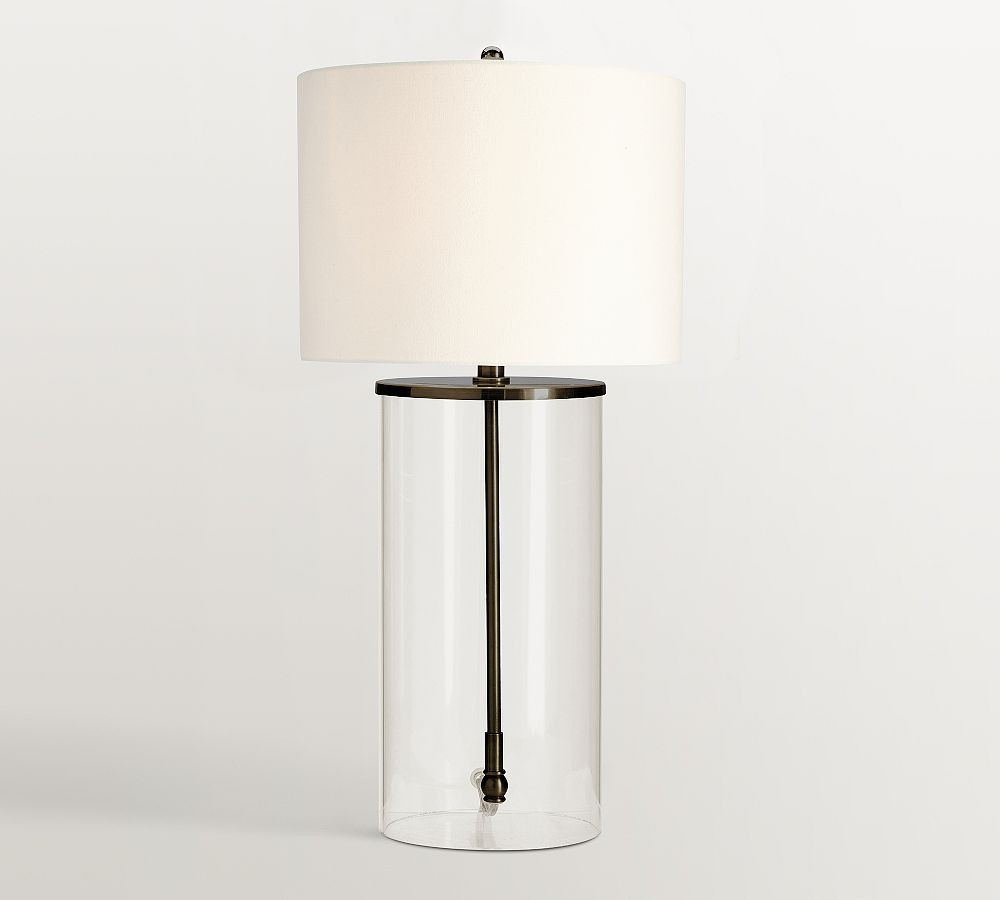 Aria 22.5"" Tall Glass Table Lamp, Bronze | Pottery Barn (US)