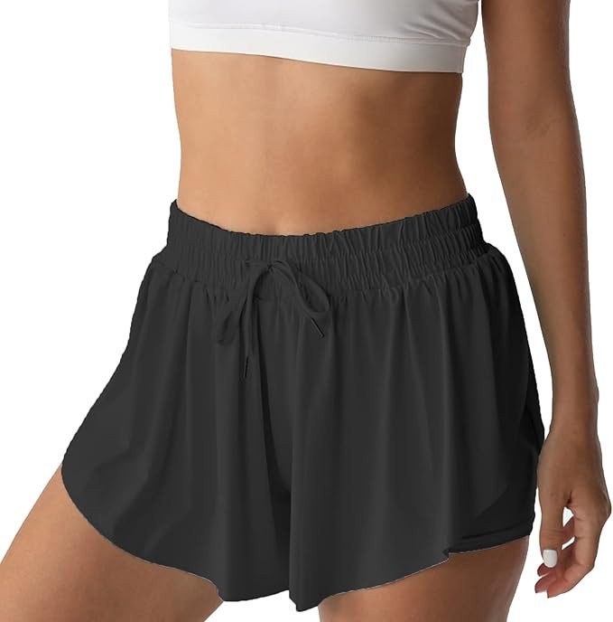 Flowy Athletic Shorts for Women Running Tennis Butterfly Shorts Girls 2-in-1 Double Layer Quick-D... | Amazon (US)