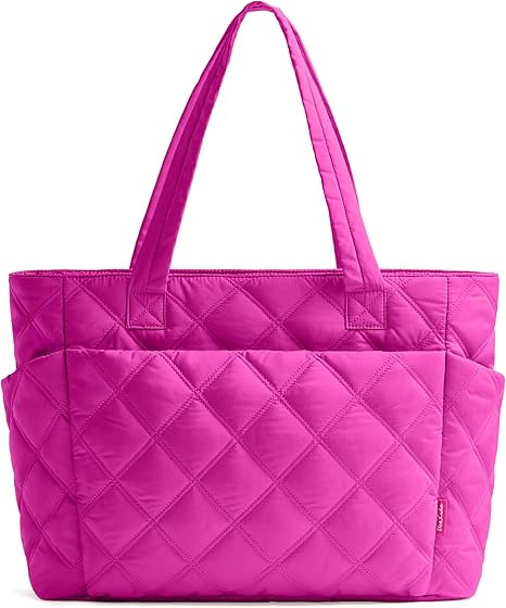 Tote Bag for Women, Lightweight Puffer Tote Work Bags with Compartments for Travel, Quilted Shoul... | Amazon (US)