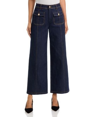 Cinq a Sept Sidoni Mid Rise Wide Leg Jeans in Indigo | Bloomingdale's (US)