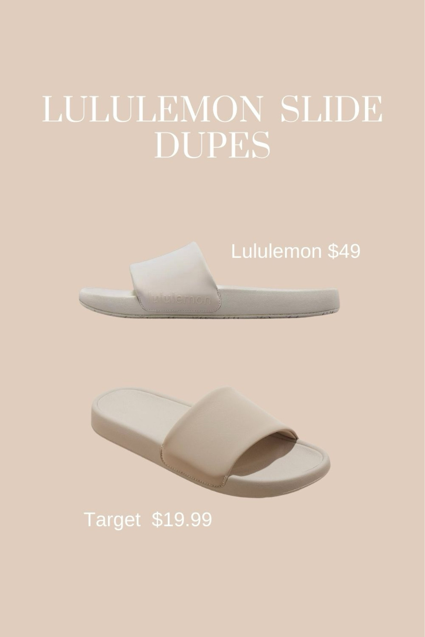 Lululemon slide dupes at Target. $49 vs $20. Love the color of the Target slides. Great for that warm weather winter vacation or spring break. 

#LTKitbag #LTKstyletip #LTKshoecrush