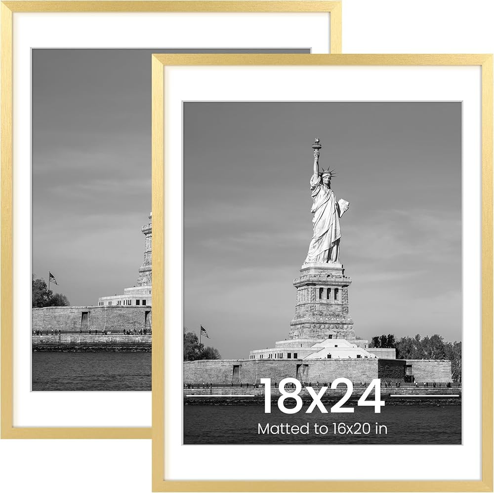 ENJOYBASICS 18x24 Picture Frame, Display Poster 16x20 with Mat or 18 x 24 Without Mat, Wall Galle... | Amazon (US)
