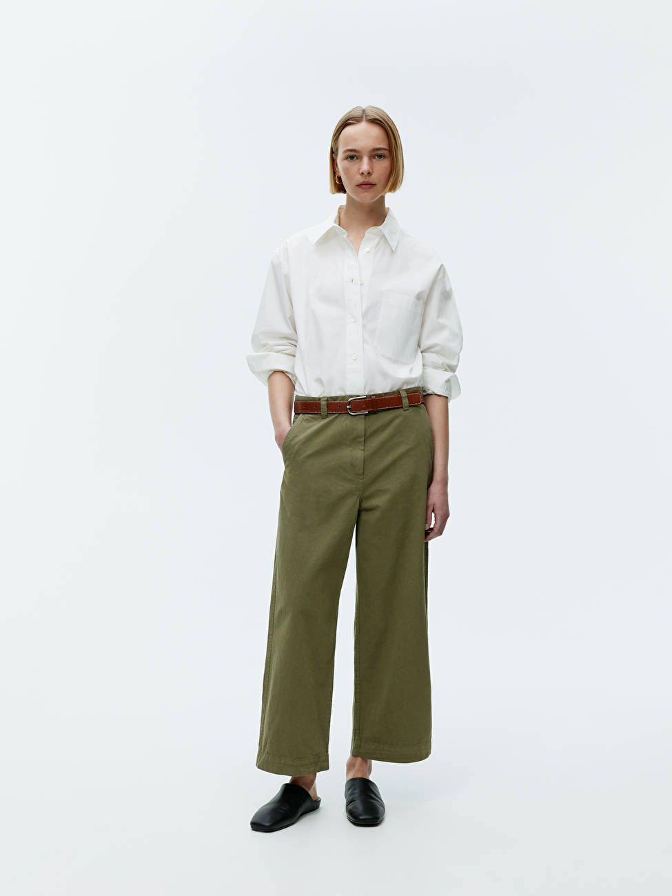 Cropped Cotton Linen Chinos | ARKET (US&UK)