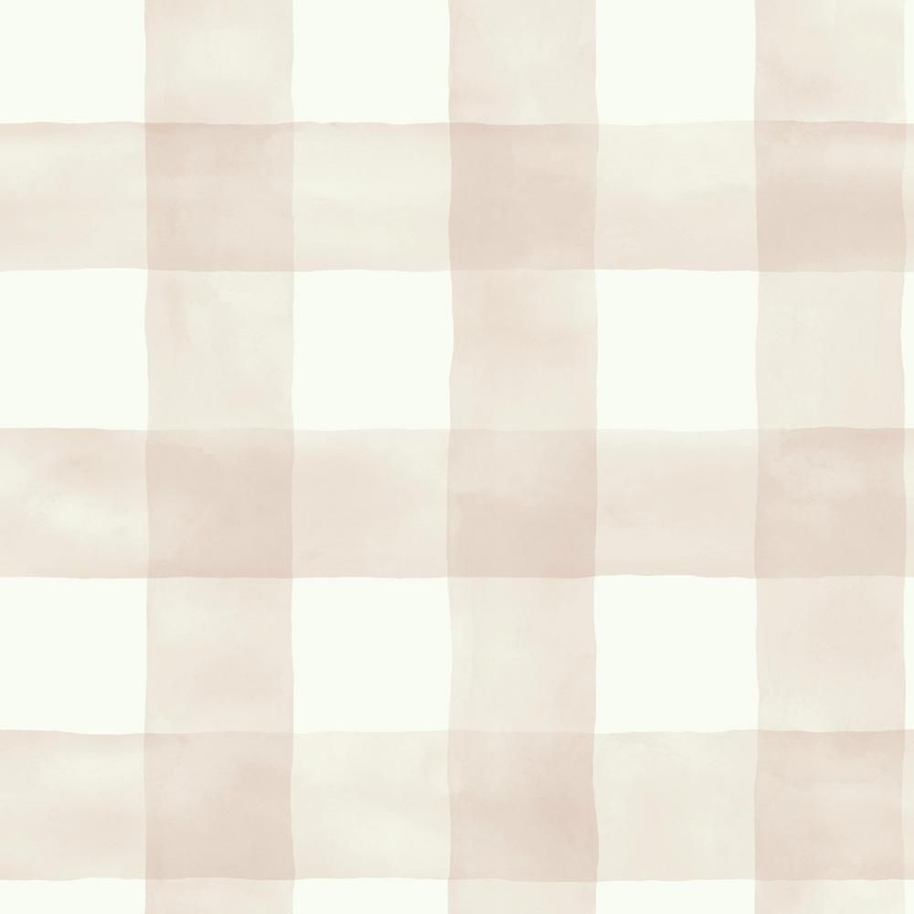 Magnolia Home by Joanna Gaines 56 sq. ft. Pink and White Watercolor Check Removable Wallpaper MH1... | The Home Depot