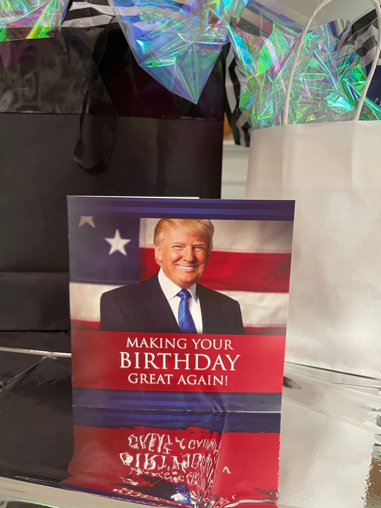 For the person who thinks Trumps voice has some personality 😂 The talking Trump Card 😂