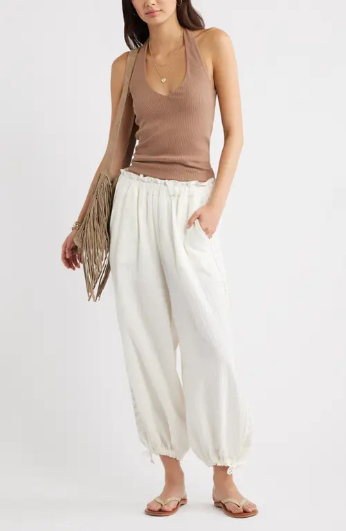 BP. Cotton Gauze Bloomer Pants in Ivory Antique at Nordstrom, Size X-Small | Nordstrom