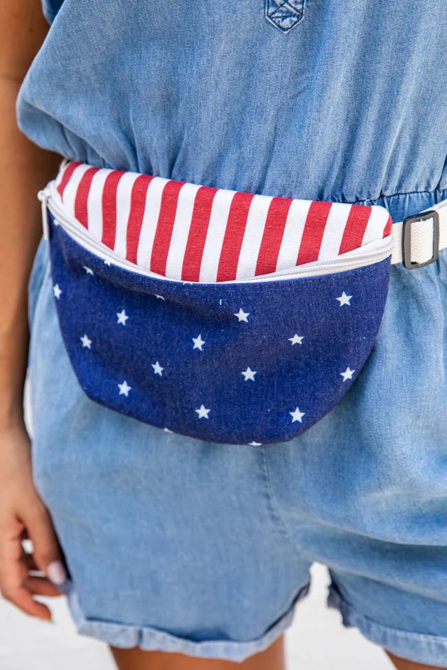America Is A Tune American Flag Belt Bag | Pink Lily