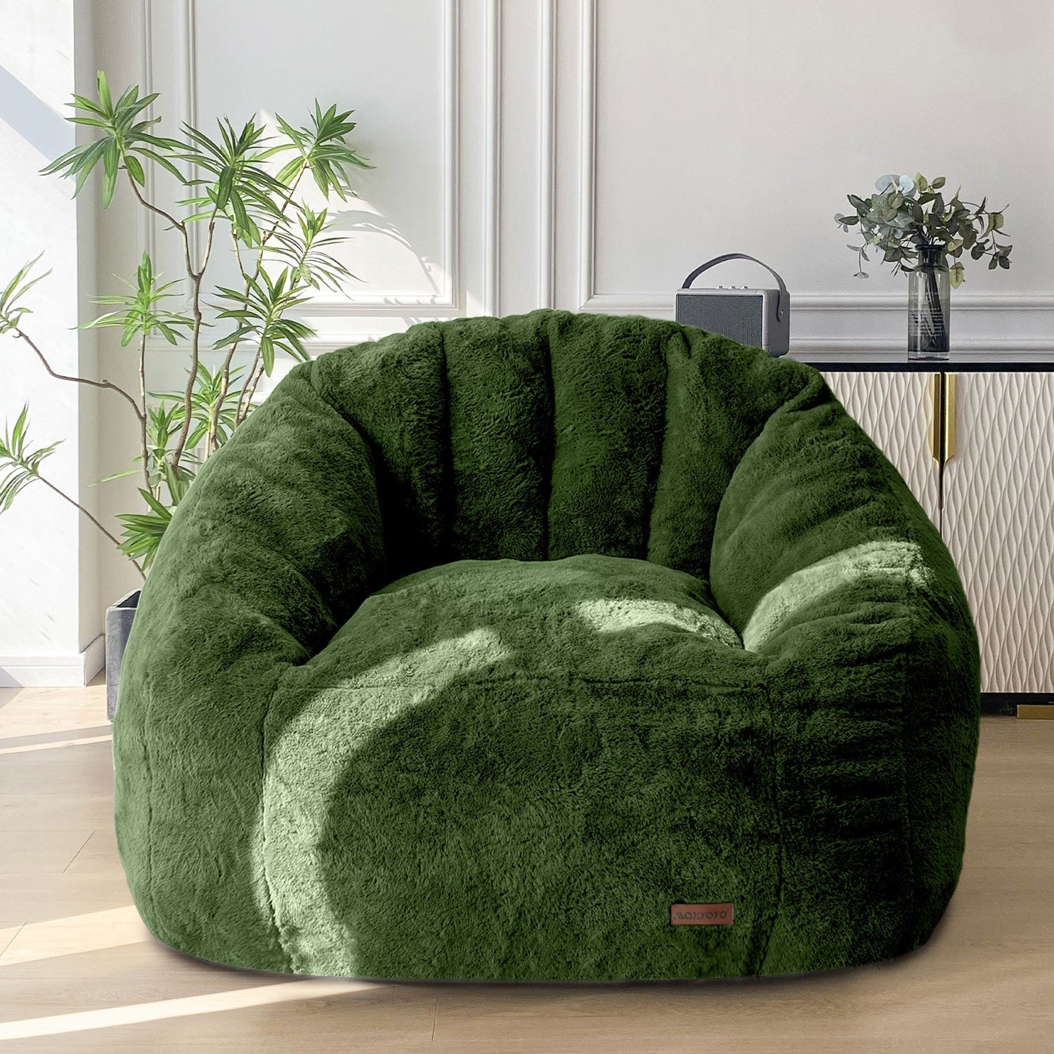 MAXYOYO Giant Bean Bag Chair Shell Shaped Oversized Bean Bag Couch for Living Room Green one_size | M-A54-GREEN | Lowe's