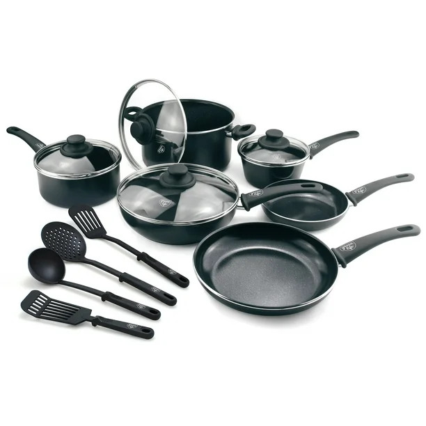 Greenlife Ceramic Non-stick 14 Piece Cookware Set, Black - Walmart.com | Walmart (US)