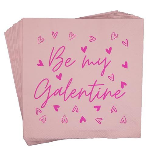 Be My Galentine Napkins, Pink Happy Galentines Day Napkins, Galentines’s Day Decorations(5 x 5 In, 50-Pack) | Amazon (US)