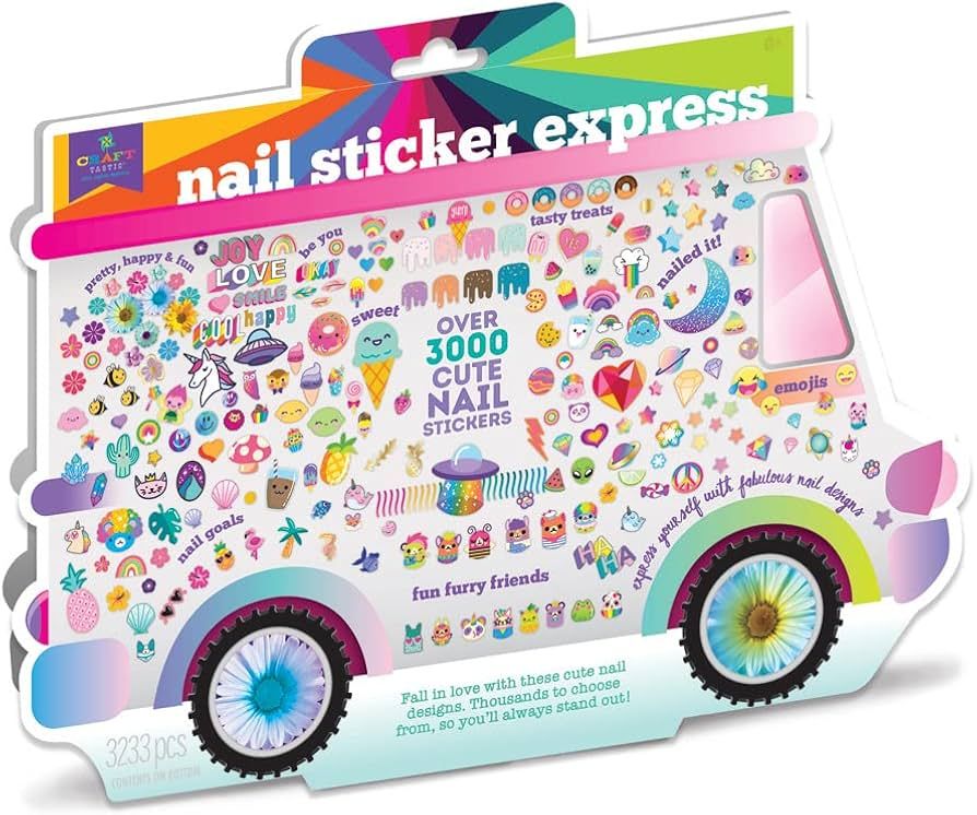 Craft-tastic — Nail Sticker Express — Nail Art Kit — Regular, Gold Foil, & Glitter Stickers... | Amazon (US)