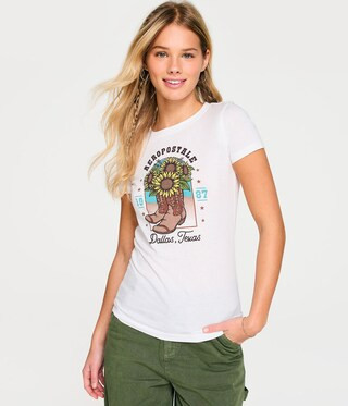 Dallas Texas Sunflower Boots Graphic Tee | Aeropostale