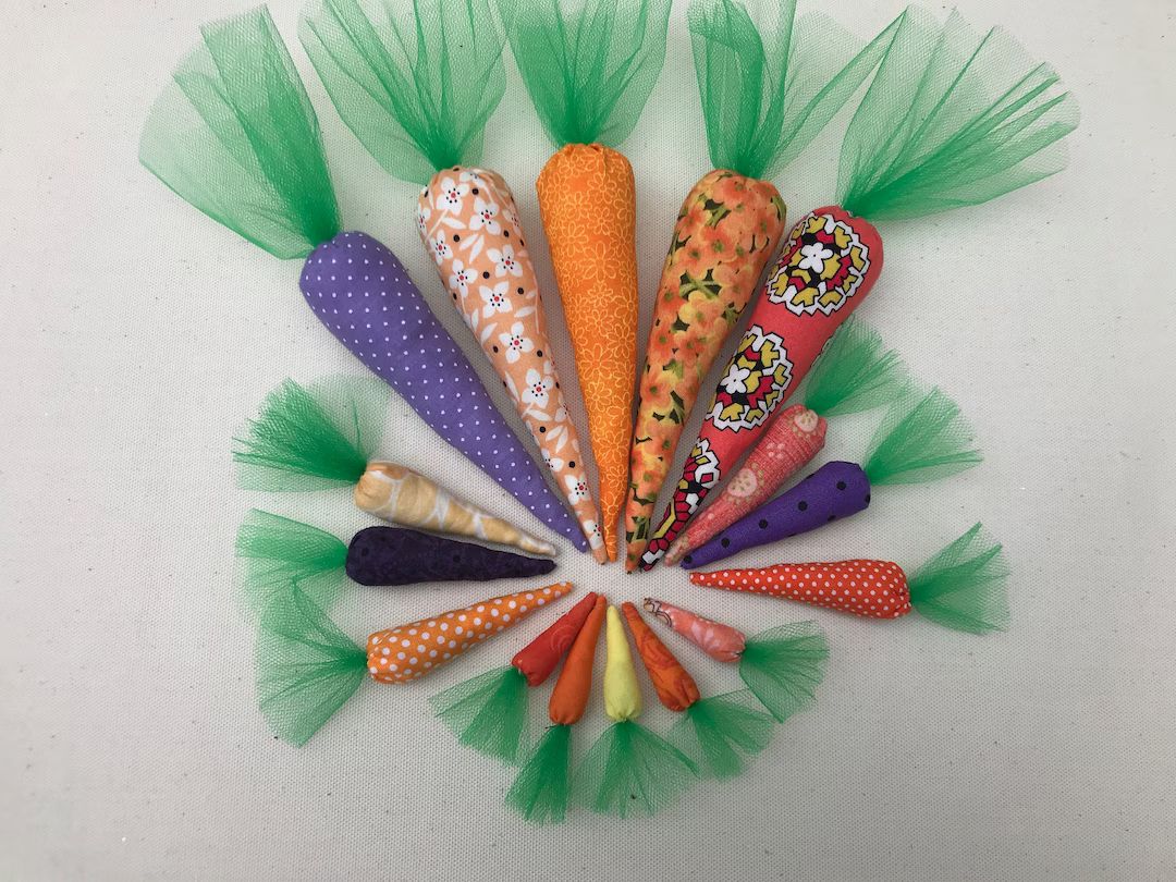 Fabric Carrots, Easter Carrot Decor, Spring Bowl Filler, Set of Easter Carrots, Easter Basket Stu... | Etsy (AU)