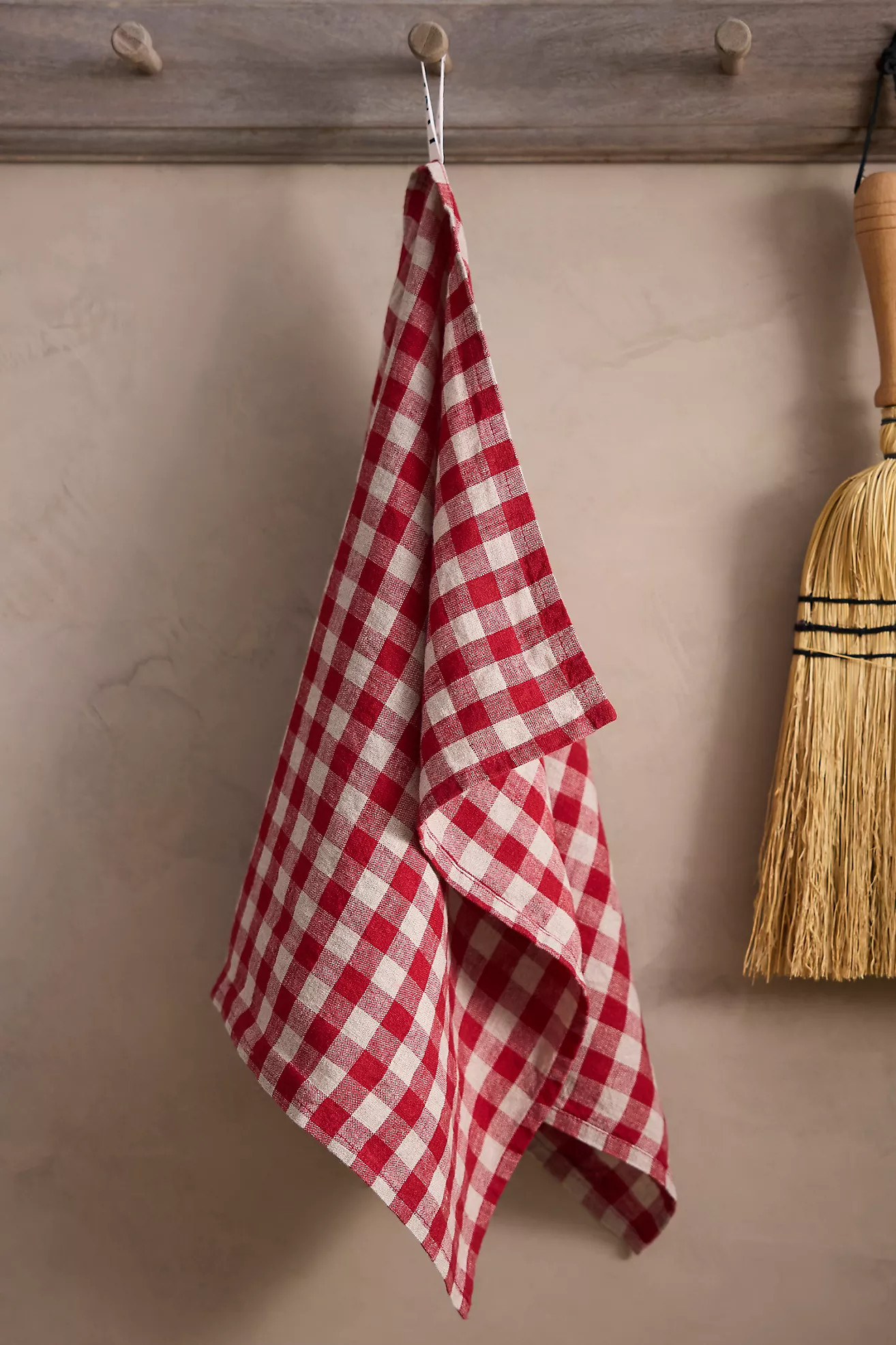 Red Gingham Linen Dish Towel | Anthropologie (US)
