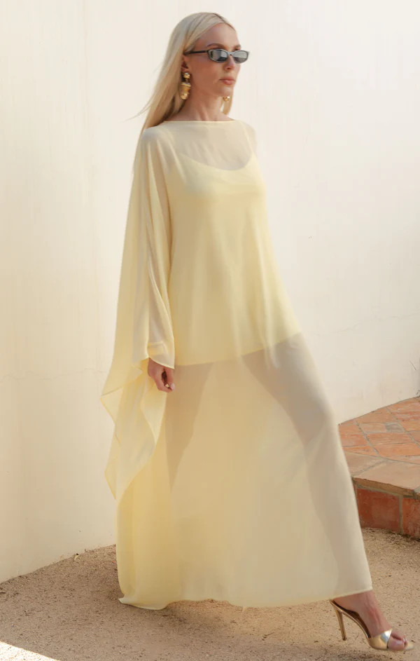 Olsen Maxi Dress ~ Pale Yellow Chiffon | Show Me Your Mumu