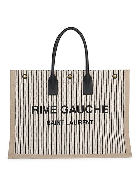 Rive Gauche Stripe Canvas Tote | Saks Fifth Avenue
