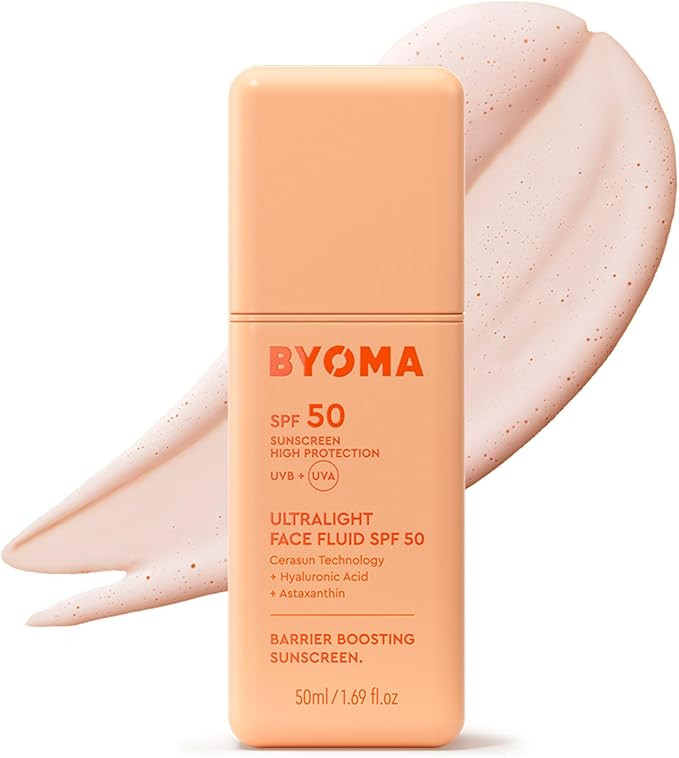 BYOMA SPF 50 Face Fluid (50ml) Ultra-Lightweight Facial Sunscreen for All Skin Tones - Luminous G... | Amazon (UK)
