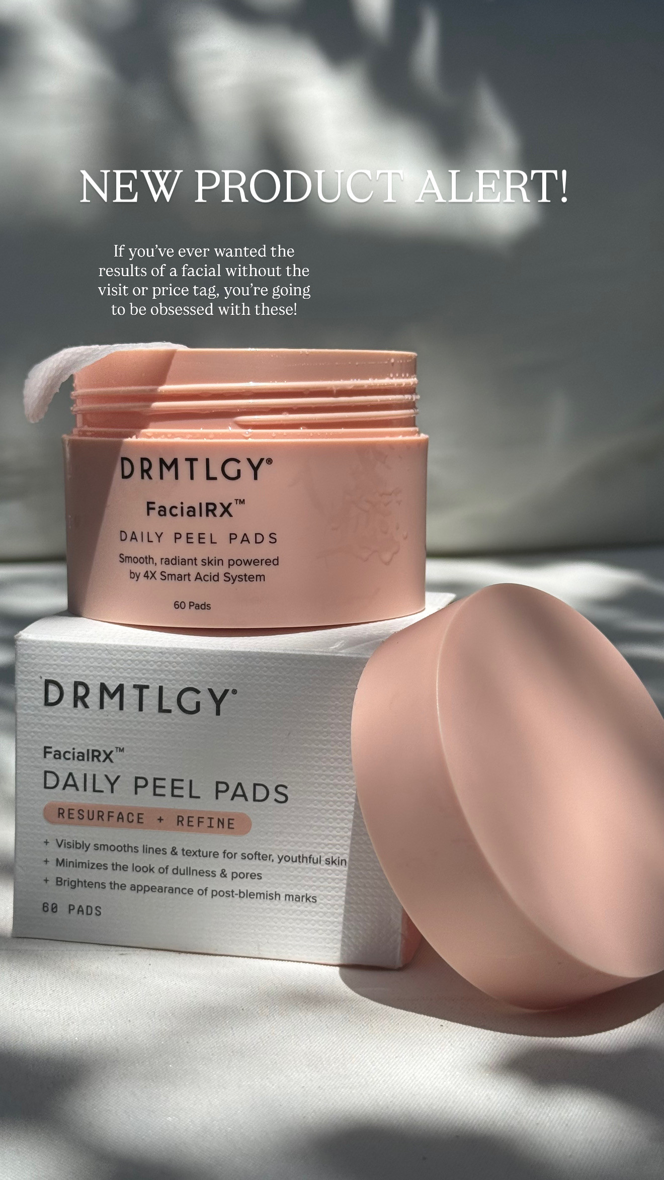 NEW DRMTLGY product! ✨ Esthetician-approved gentle exfoliation! 

In the few weeks I've been using these, the DRMTLGY FacialRX Pads are becoming one of my favorite ways to improve skin texture and boost radiance without overdoing it. Instant glow with one use!

Their 4X Smart Acid System combines lactic, mandelic, salicylic, and succinic acids, each with a specific role:

💙 Lactic Acid gently resurfaces while helping maintain hydration.
💙 Mandelic Acid refines texture and helps brighten uneven skin tone.
💙 Salicylic Acid penetrates pores to reduce congestion and minimize the look of blackheads.
💙 Succinic Acid helps calm blemish-prone skin while supporting a healthier-looking complexion.

With consistent use, you'll notice smoother skin, refined-looking pores, a brighter complexion, and a softer, more even skin texture. They're especially great if you're dealing with dullness, post-breakout marks, or rough skin- my 14-year-old is starting to see results, too!

✨ Pro tip:

Normal/Dry Skin Type: 2–3 nights per week

Oily Skin Type: Work your way up to daily use

Always follow with a moisturizer (I use the FacialRX Brightening Moisturizer), and never skip your SPF the next morning. Healthy skin is all about consistency—not over-exfoliation.

Shop one of my favorite professional-quality exfoliating treatments and moisturizers below! 🤍

 @drmtlgy 

 #LTKmorningroutine #LTKselfcare #LTKBeauty