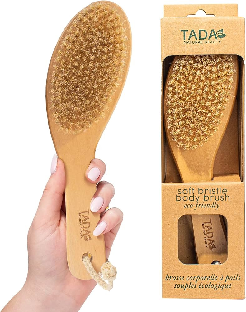 Premium Dry Brush for Cellulite and Lymphatic Massage for Glowing Tighter Skin - Natural Bristle ... | Amazon (US)